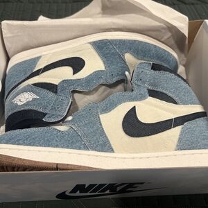 Nike Mens Denim Air Jordan 1 Retro